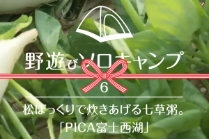 【野遊びソロキャンプ】#6 松ぼっくりで炊きあげる七草粥。「PICA富士西湖」